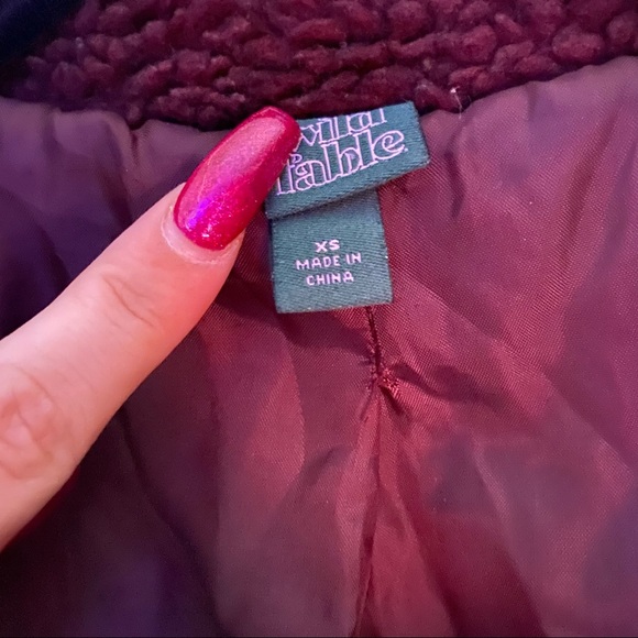 Wild Fable Fuzzy Maroon Button Up Jacket - Picture 2 of 3